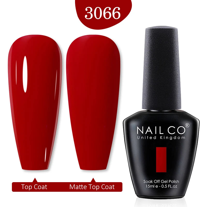NAILCO 15ml Nail Gel Polish Red Pink Nude Soak off UV LED Long Lasting Eco-Friendly Professional Nail Beauty Salon Lacquer Varnish - She Vibess By C2P