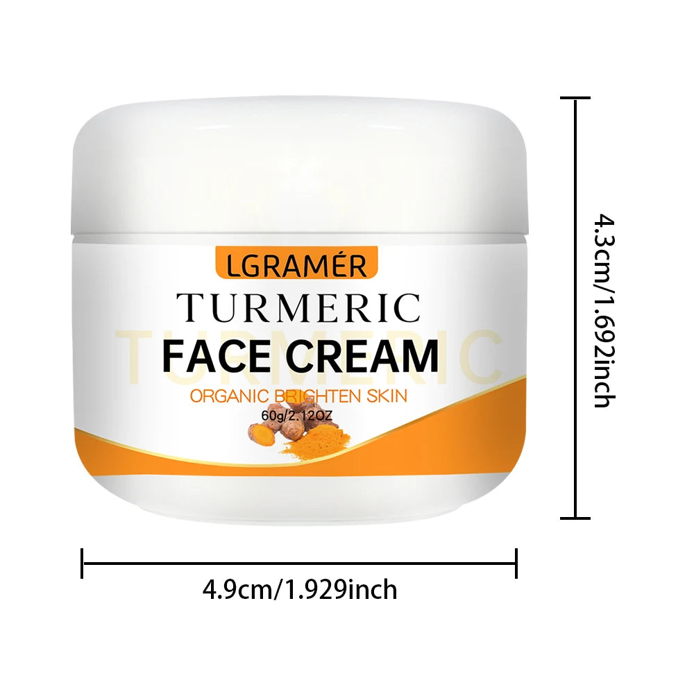 Turmeric Whitening Face Cream Wrinkle Removal Lighten Fine Lines Makes Skin Look More Youthful Birghten Moisturize Facial Care - She Vibess By C2P