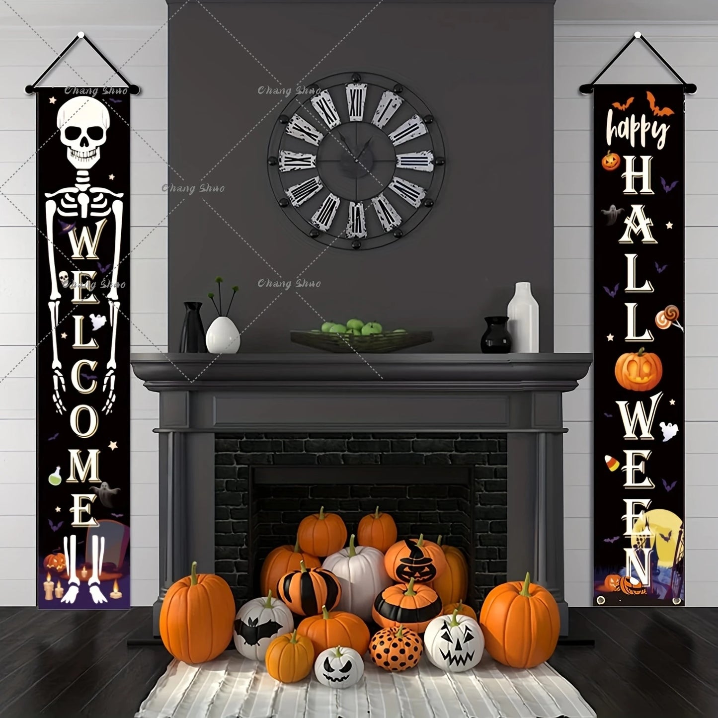 Halloween Hanging Door Curtain Banner Pumpkin Ghost Happy Halloween Decorations For Home Trick Or Treat Horror Party Supplies - She Vibess By C2P