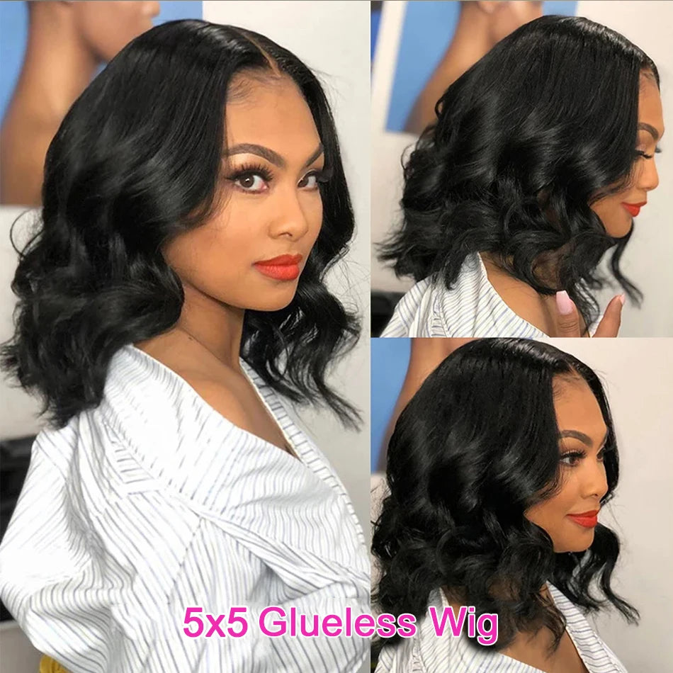 Body Wave Bob Wig 13x6 Transparent Lace Frontal Wig Brazilian Human Hair Wigs Virgin Remy Hair13x4 Lace Closure Wig 180% Density - She Vibess By C2P