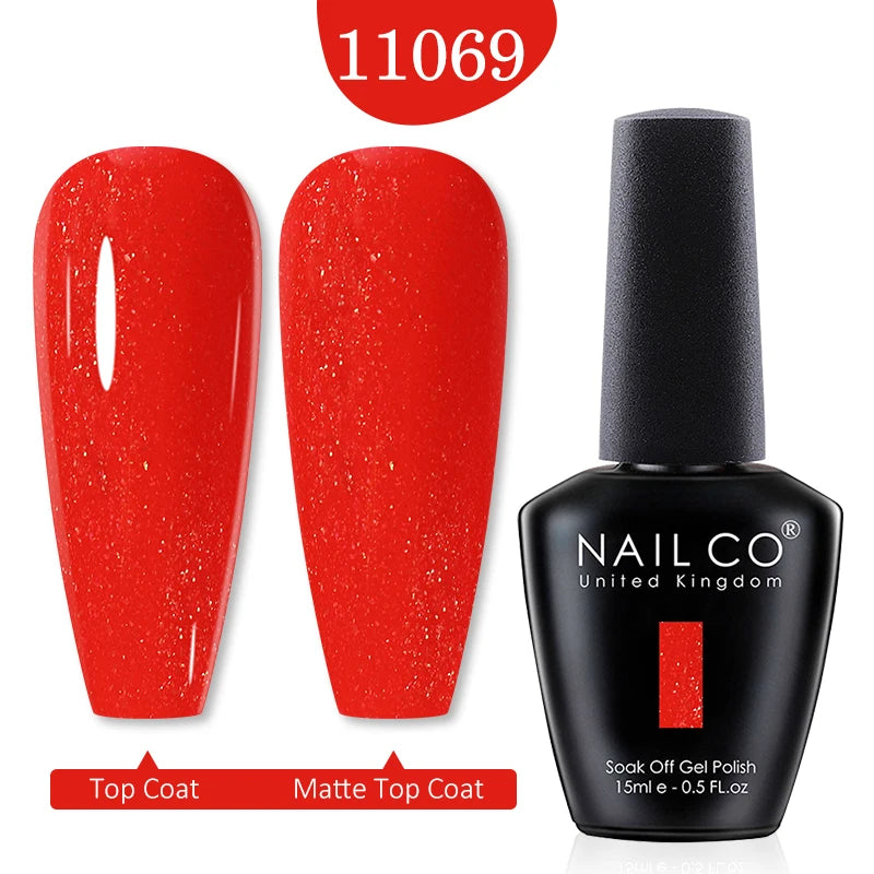 NAILCO 15ml Nail Gel Polish Red Pink Nude Soak off UV LED Long Lasting Eco-Friendly Professional Nail Beauty Salon Lacquer Varnish - She Vibess By C2P