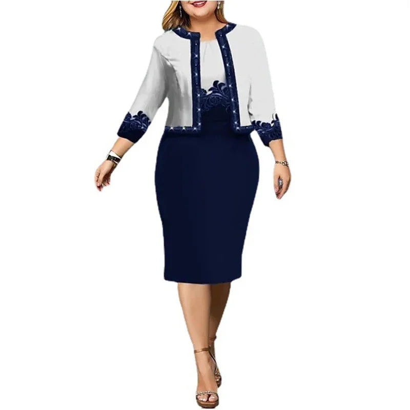 Spring Summer New Solid Women Dress Suits Fashion Floral Printed Cardigan Tops and Tank Dress Casual Elegant Two Piece Sets - She Vibess By C2P