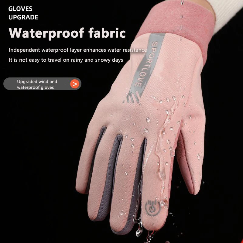 Winter Gloves Women Cycling Bike Thermal Fleece Cold Resistance Wind Waterproof Bicycle Warm Outdoor Running Skiing Mittens - She Vibess By C2P