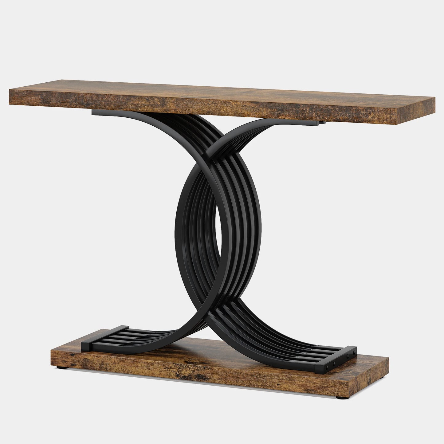 Tribesigns Gold Entryway Table, Modern 39-Inch Console Faux Marble Narrow Wood Sofa with Geometric Metal Legs - She Vibess By C2P