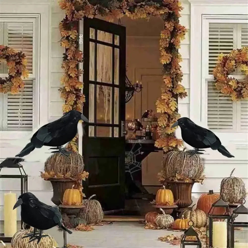 Halloween Decoracion Simulation Black Crow Raven Bird Repellent Pest Control Pigeon Repellent Garden Decoration Outdoor - She Vibess By C2P