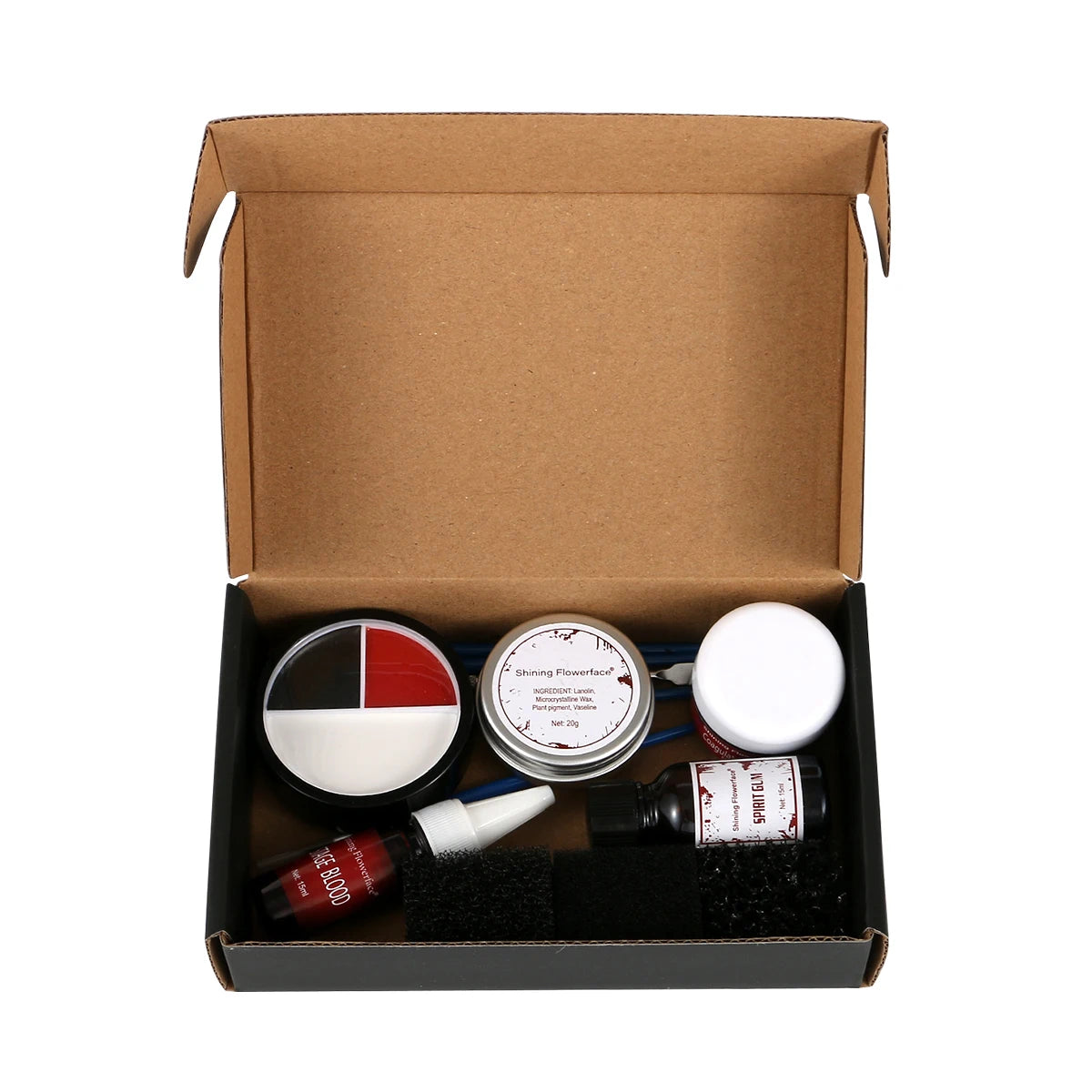 Halloween SFX Makeup Kit Scar Wax Special Effect Makeup,Face Body Paint, Spirit Gum,Sponges,Spatula,Fake Blood - She Vibess By C2P