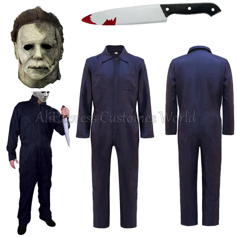 Michael Bloody Killer Outfits Myers Cosplay Costume Anime Halloween for Adult Men Women Cos Jumpsuit Horror Mask Party Costume - She Vibess By C2P