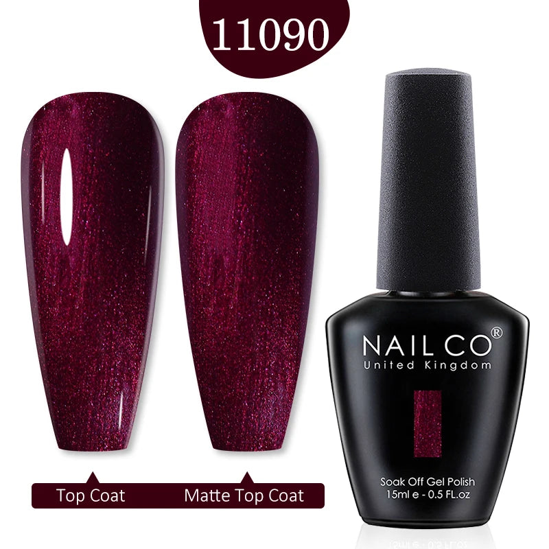 NAILCO 15ml Nail Gel Polish Red Pink Nude Soak off UV LED Long Lasting Eco-Friendly Professional Nail Beauty Salon Lacquer Varnish - She Vibess By C2P