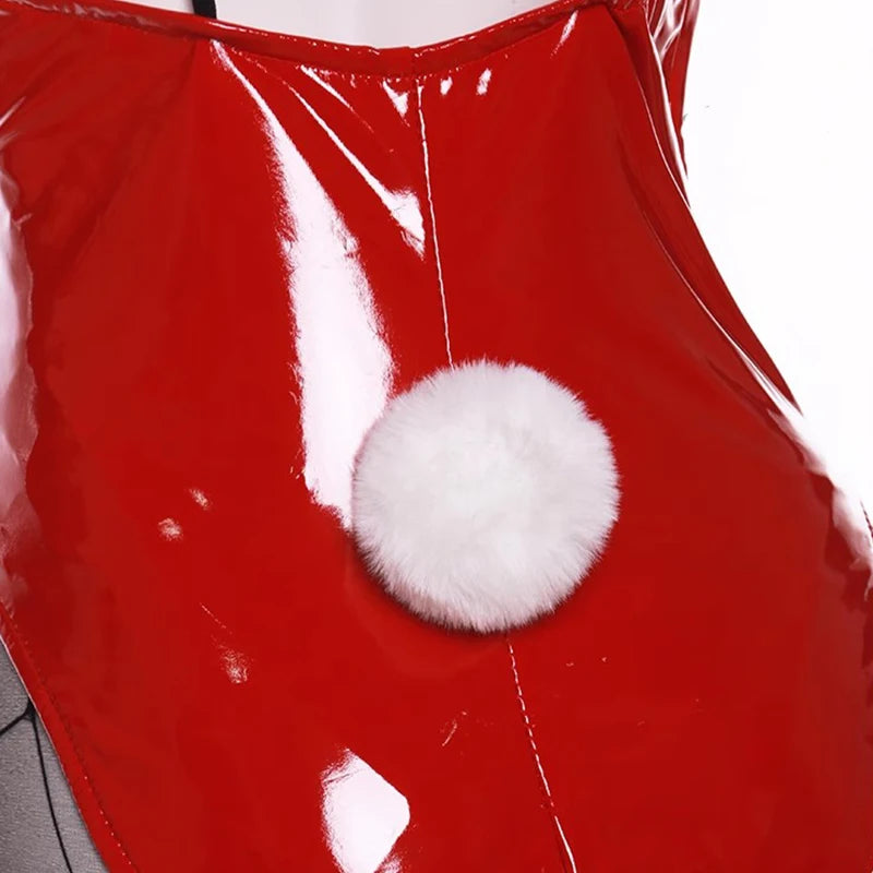 ROLECOS Game Red Black Bunny Suit Women Elastic Leather Fabric Sexy Cosplay Suit Halloween Christmas Jumpsuits-I’m Over 21 - She Vibess By C2P