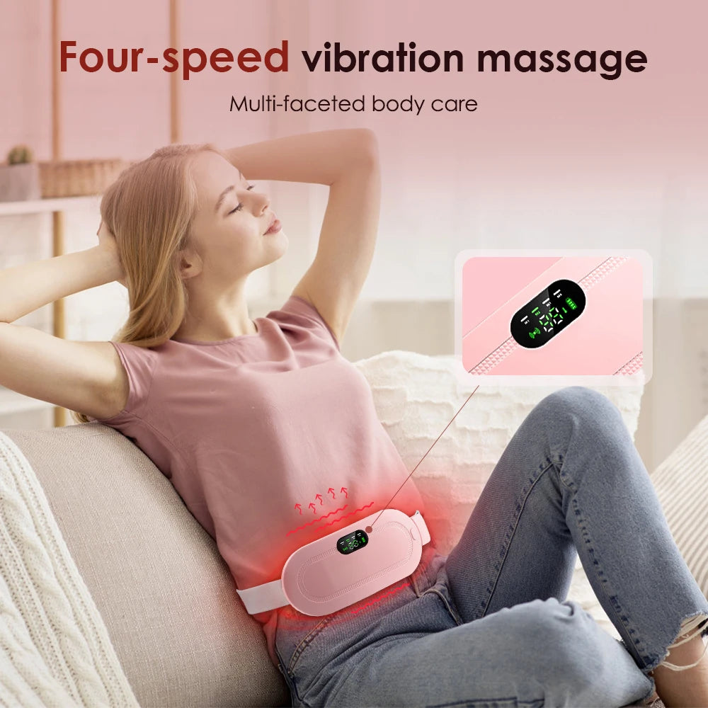 Menstrual Heating Pad Abdominal Massager Warm Palace Belt Waist Vibration Massage Device for Cramps Period Pain Relief Dorpship - She Vibess By C2P