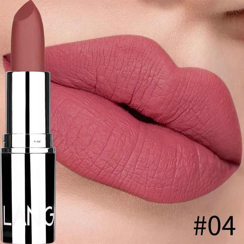 1PC Waterproof Nude Pink Lipstick Matte Lips Stick Long Lasting Non-stick Cup Lip Gloss Moisturizing Lipsticks Make-up Cosmetic - She Vibess By C2P