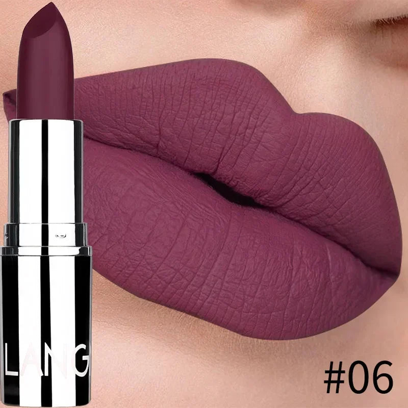 1PC Waterproof Nude Pink Lipstick Matte Lips Stick Long Lasting Non-stick Cup Lip Gloss Moisturizing Lipsticks Make-up Cosmetic - She Vibess By C2P