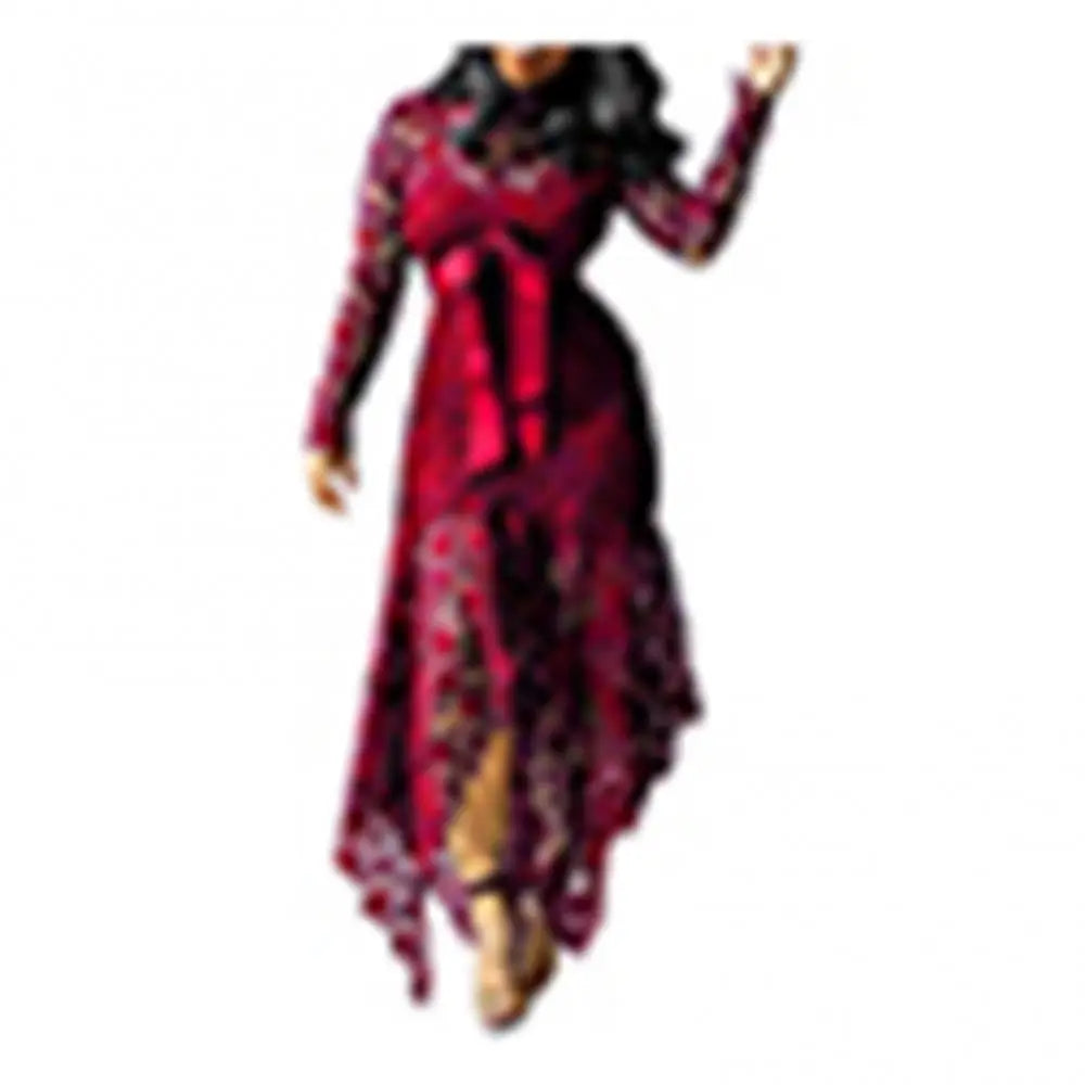 Bowtie Women Lace Dress 2024 Autumn Long Sleeve Stain Bow Belted Irregular Hem Hollow Out Sexy Bodycon Dress Evening Party Dress - She Vibess By C2P