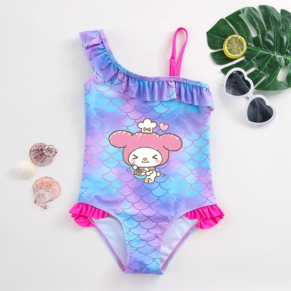 My Melody Girls Tankini Swimsuits Summer Beach wear Kids Wear Bathing Suits Children's Bikini Dresses Swimsuits Fashion Mermaid - She Vibess By C2P