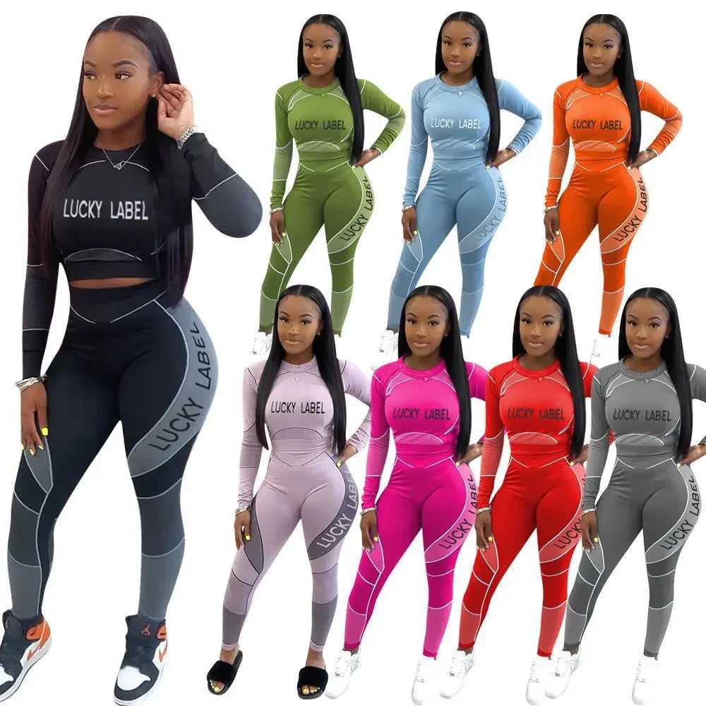 Casual Women's Long Sleeve Hoodie Set Printed Fashion Autumn Sportswear Two Pieces Outfit Comfortable Streetwear Style - She Vibess By C2P