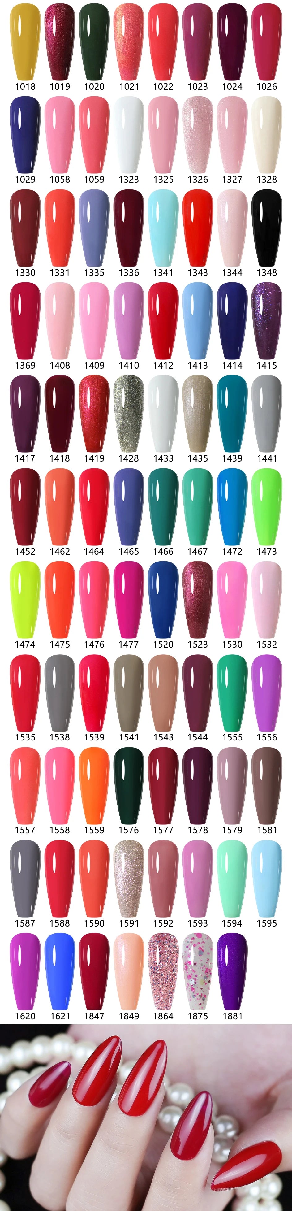 NAILCO 15ml Nail Gel Polish Red Pink Nude Soak off UV LED Long Lasting Eco-Friendly Professional Nail Beauty Salon Lacquer Varnish - She Vibess By C2P