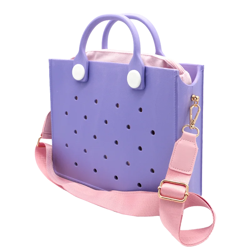 EVA Large Leather Shoulder Bag Handbag Tote Bag Storage for Women Casual Waterproof Beach Bag Hole Fit Charm Fashion Storage Bag - She Vibess By C2P
