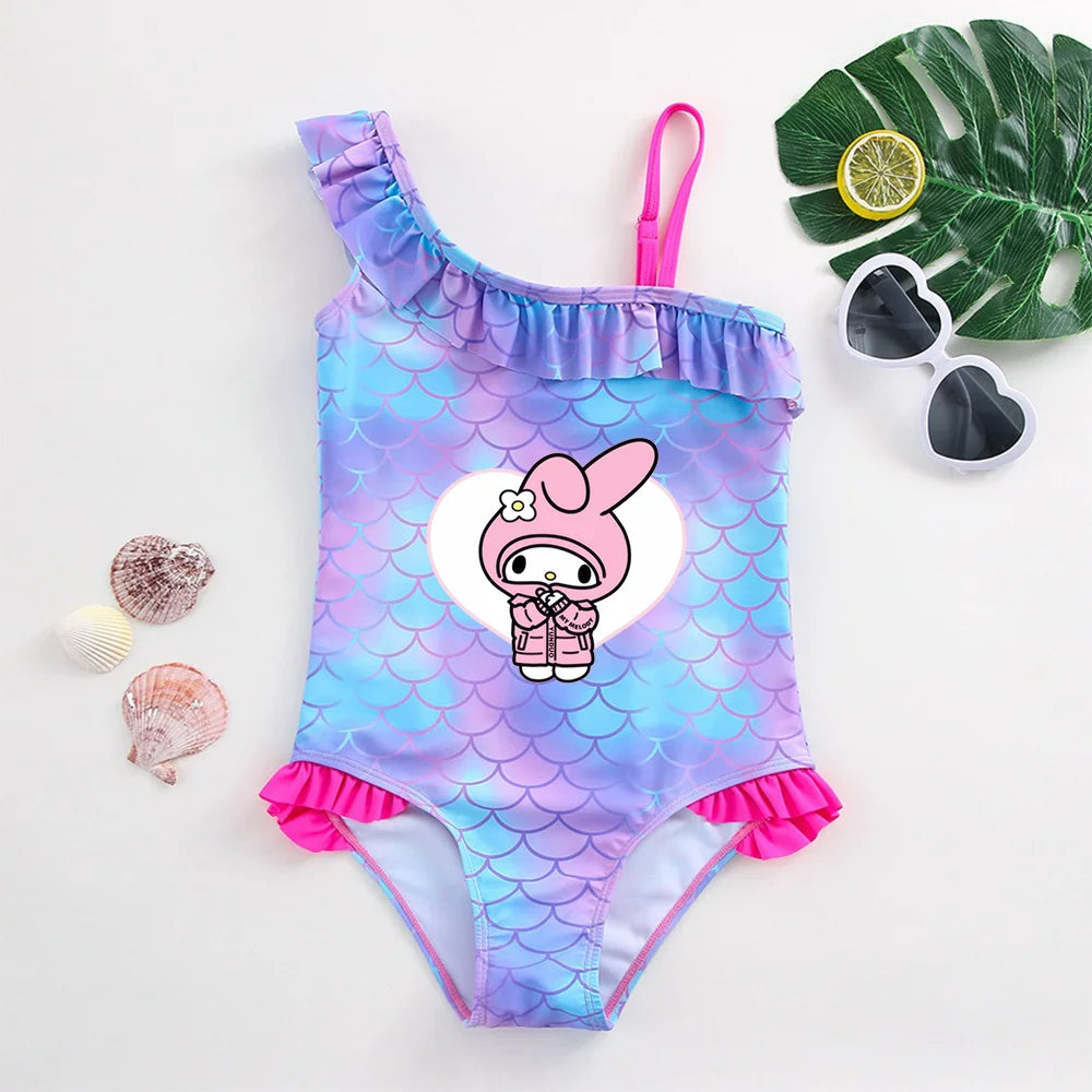 My Melody Girls Tankini Swimsuits Summer Beach wear Kids Wear Bathing Suits Children's Bikini Dresses Swimsuits Fashion Mermaid - She Vibess By C2P