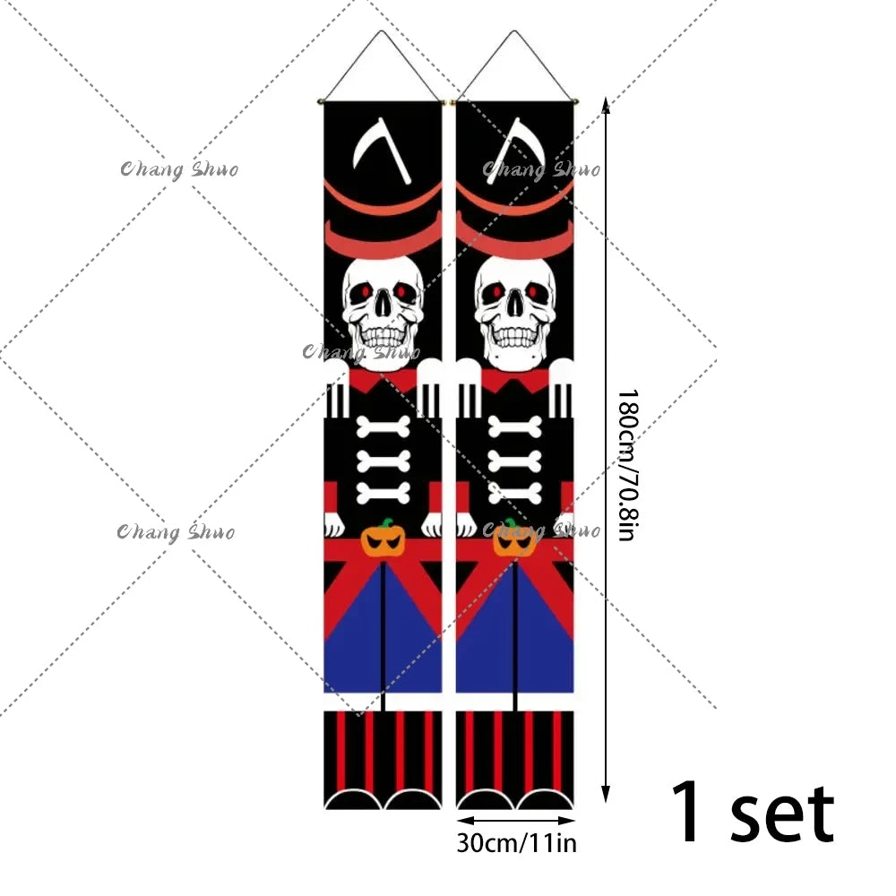 Halloween Hanging Door Curtain Banner Pumpkin Ghost Happy Halloween Decorations For Home Trick Or Treat Horror Party Supplies - She Vibess By C2P