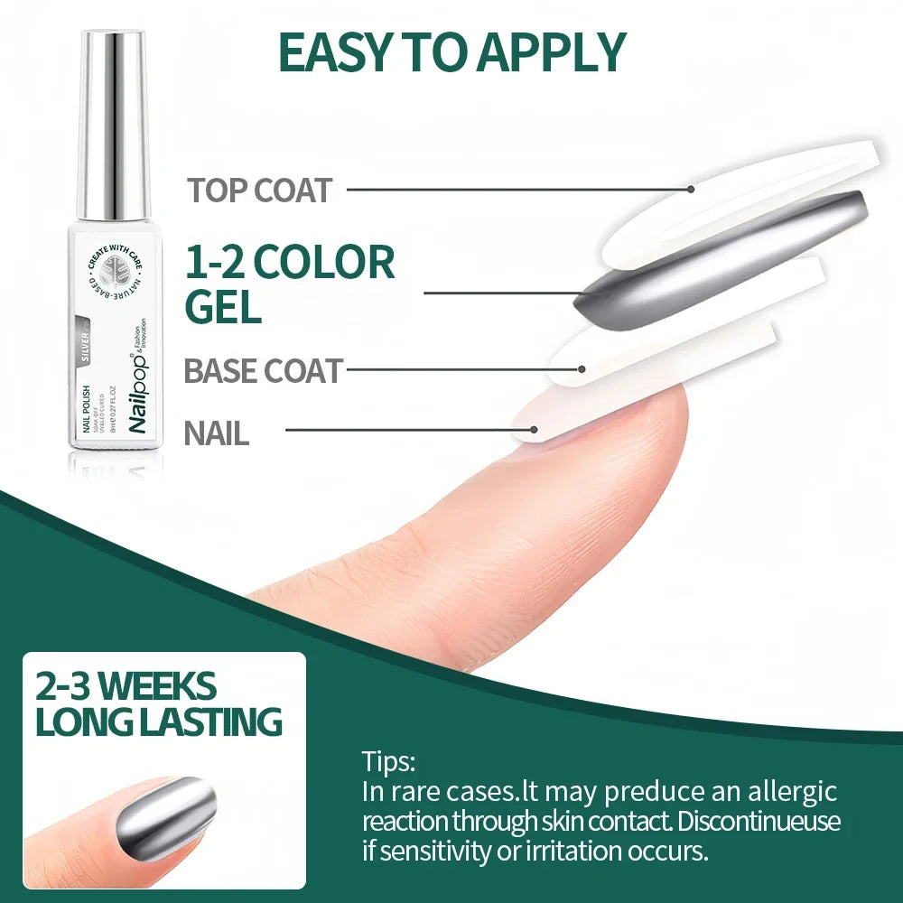 NAILPOP Gel Nail Polish Liner 8ML 5 Colors Nail Art Paint Gel for French Tips Swirls DIY Manicure Soak Off UV Cure with Brush - She Vibess By C2P