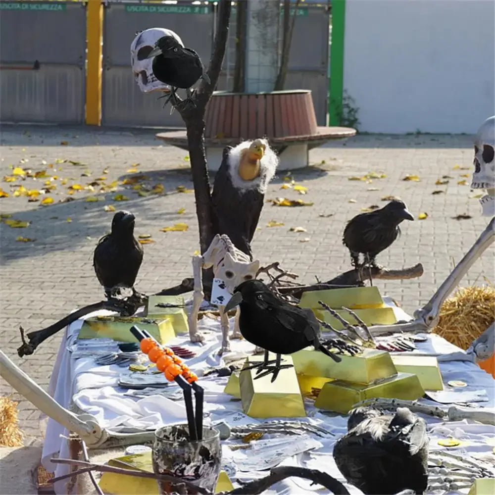 Halloween Decoracion Simulation Black Crow Raven Bird Repellent Pest Control Pigeon Repellent Garden Decoration Outdoor - She Vibess By C2P