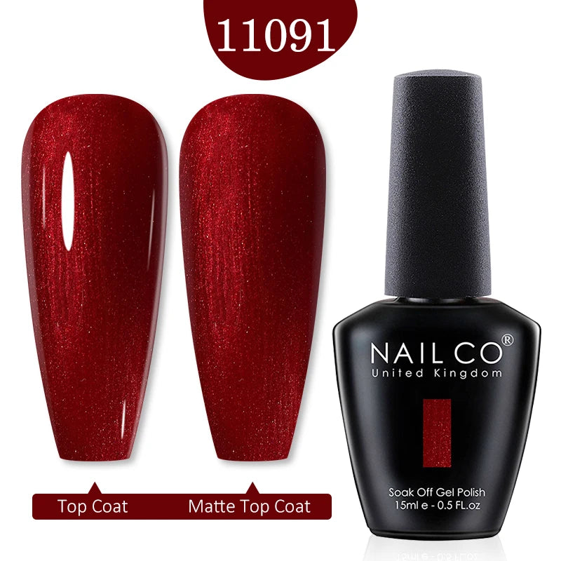 NAILCO 15ml Nail Gel Polish Red Pink Nude Soak off UV LED Long Lasting Eco-Friendly Professional Nail Beauty Salon Lacquer Varnish - She Vibess By C2P