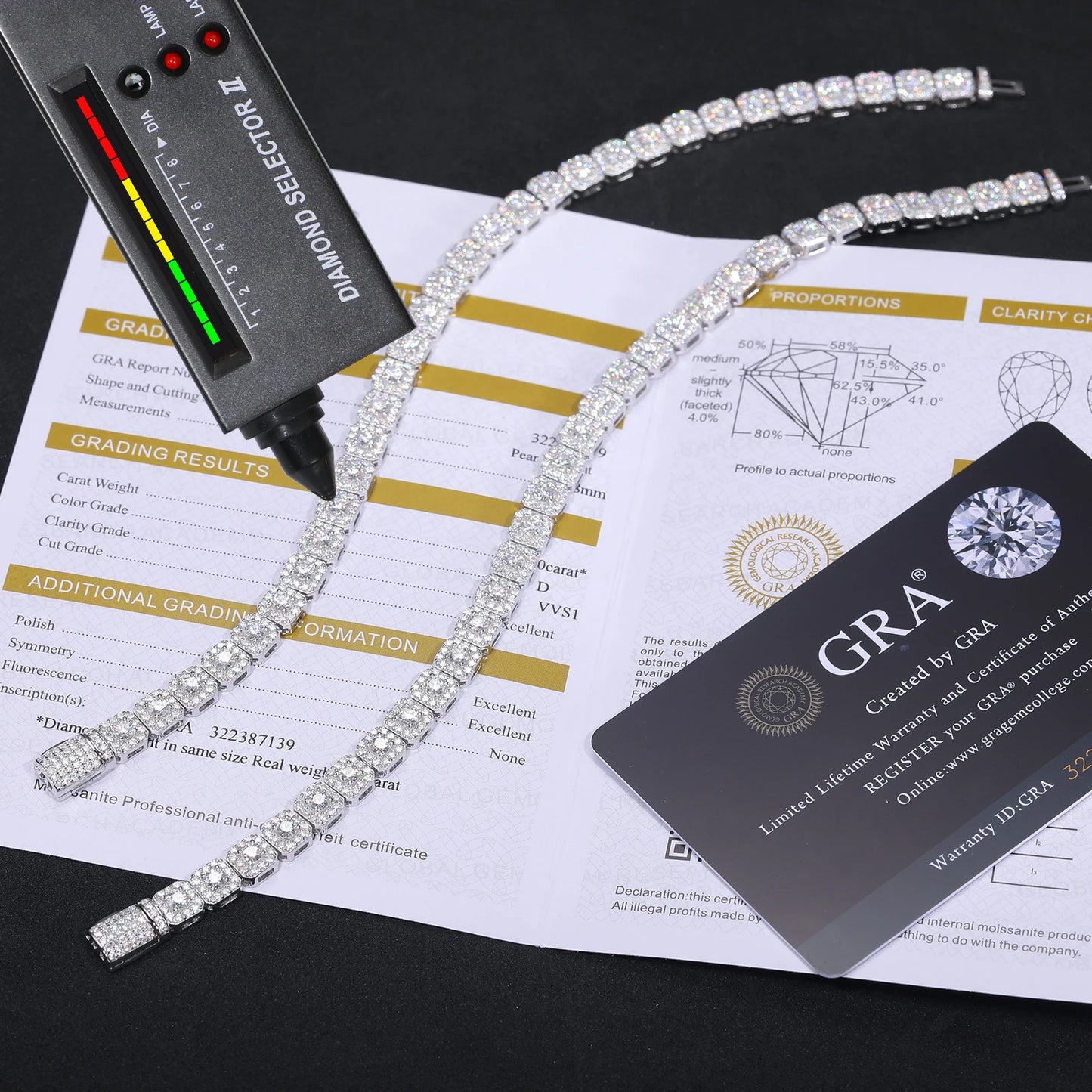 Iced Out Moissanite Halo Tennis Bracelet for Women Men S925 Sterling Silver 18k Gold Plated Jewelry with GRA Bracelets Gifts - She Vibess By C2P