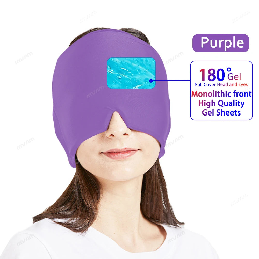 Migraine Relief Hat headache hat Gel Hot Cold Therapy Ice Cap For Relieve Pain Ice Hat Eye Mask Stress Pressure Pain Relief - She Vibess By C2P