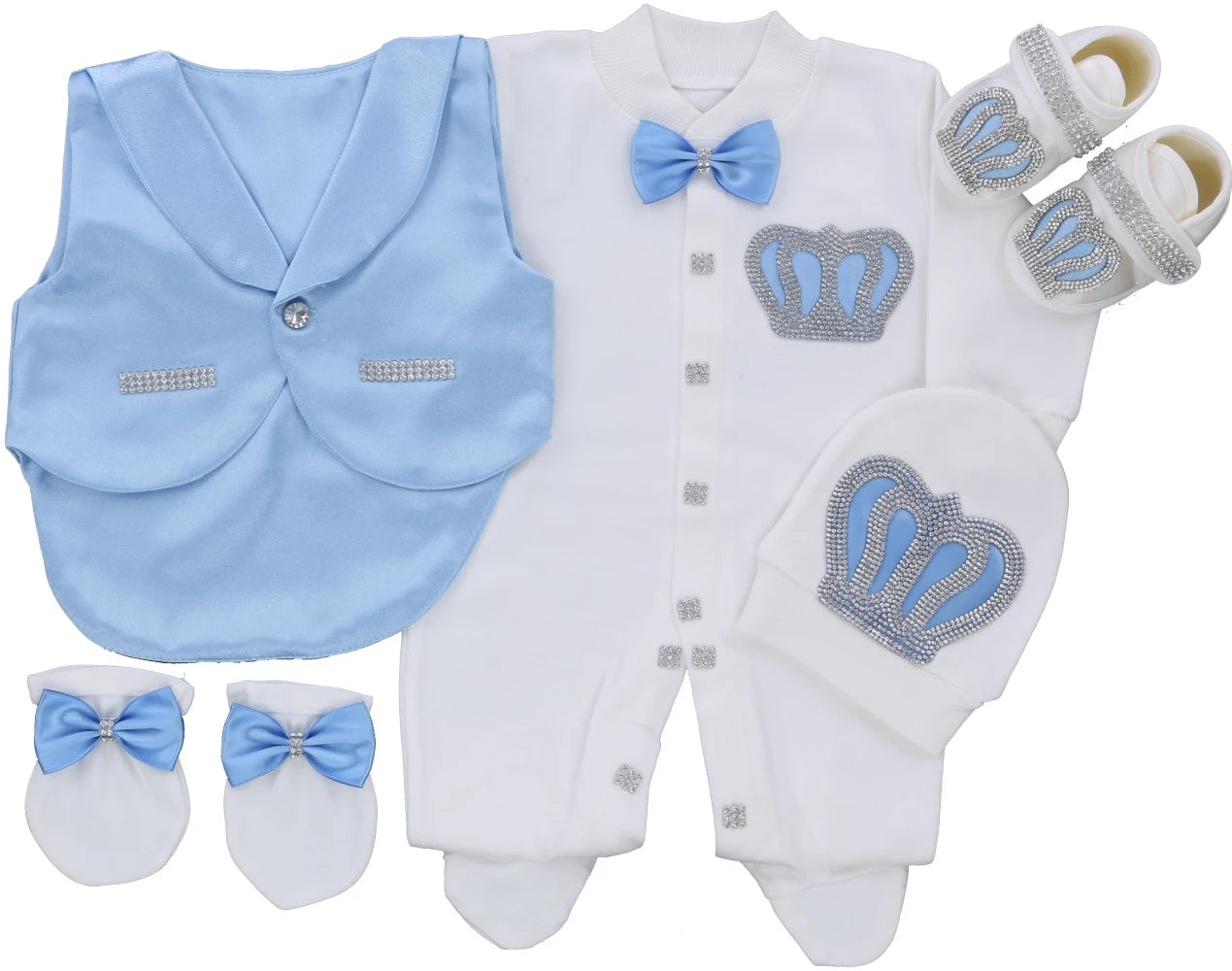 Velvet Newborn Baby Boy Outfits Blazer Vest Kids Clothing Cotton Infant Products Body Suit Shirt Pants Mittens Receiving Blanket - She Vibess By C2P
