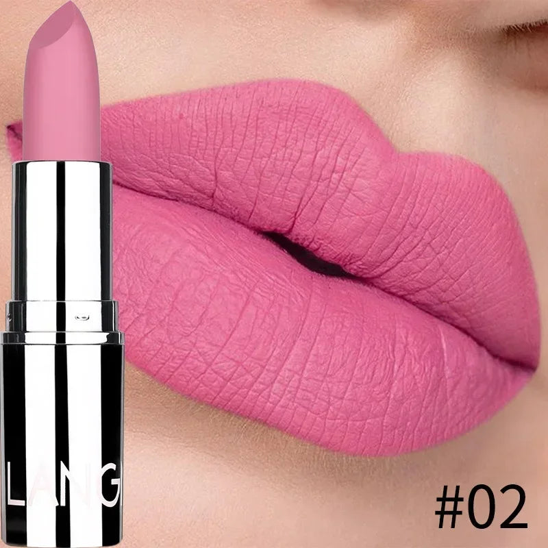 1PC Waterproof Nude Pink Lipstick Matte Lips Stick Long Lasting Non-stick Cup Lip Gloss Moisturizing Lipsticks Make-up Cosmetic - She Vibess By C2P