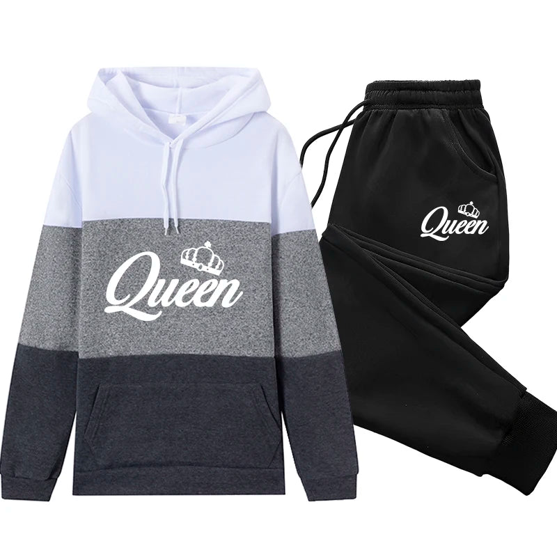 Women's Tracksuit Casual Autumn Winter Sport Color Block Women Jogging Daily Single Piece Sweatshirt Sweatpants Pullover Hoodies - She Vibess By C2P