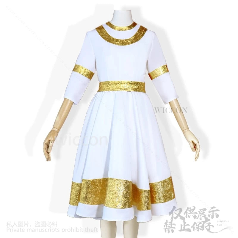 Anime Game Miquella Cosplay Cutecore Costume Witch White Dress Lolita Golden Lace Wigs For Girls Woman Halloween Cos Customized - She Vibess By C2P