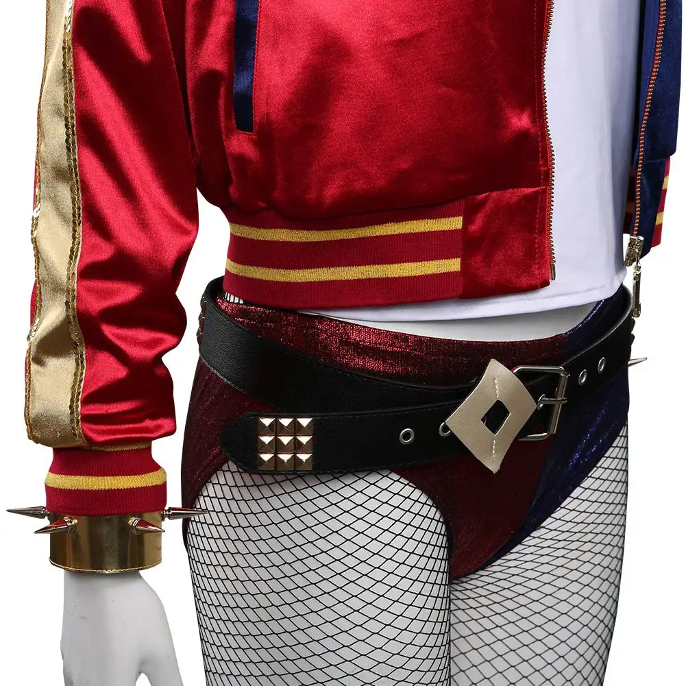 Movie Super Villain Fantasy Female Quinzel Cosplay Costume Black Red Jacket Coat Pants Women Halloween Carnival Disguise Suit-I’m Over 21 - She Vibess By C2P
