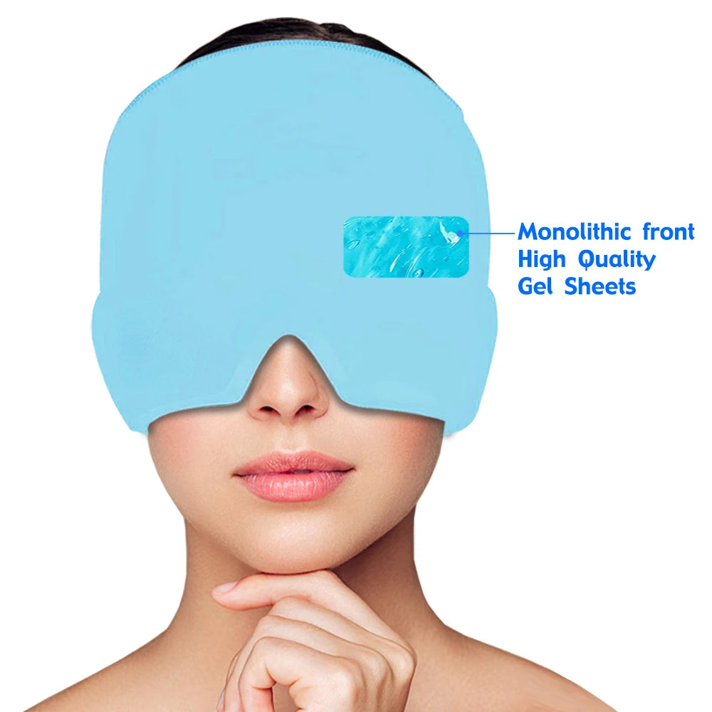 Migraine Relief Hat headache hat Gel Hot Cold Therapy Ice Cap For Relieve Pain Ice Hat Eye Mask Stress Pressure Pain Relief - She Vibess By C2P