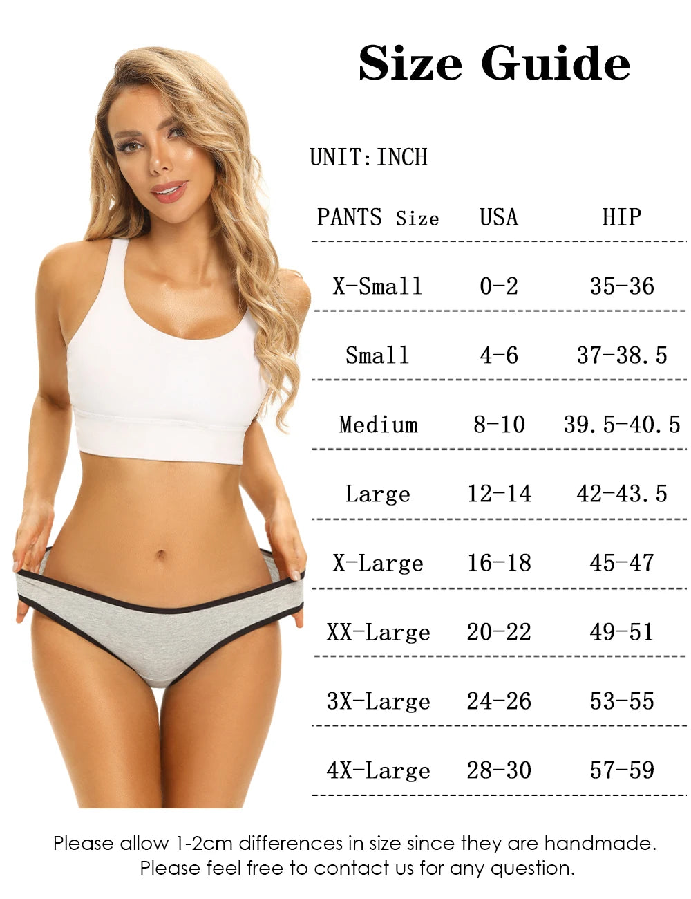Molasus 6PCS Women High Cut Bikini Panties Breathable & Healthy Cotton Underwear Ladies No Ride Up Underpants Large Size - She Vibess By C2P