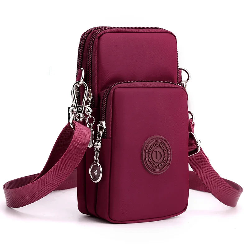 New Women Mobile Phone Bag Nylon Cell Phone Bag Coin Purse Strap Shoulder Bag Small Crossbody Bags for Women Wallet Travel Purse - She Vibess By C2P