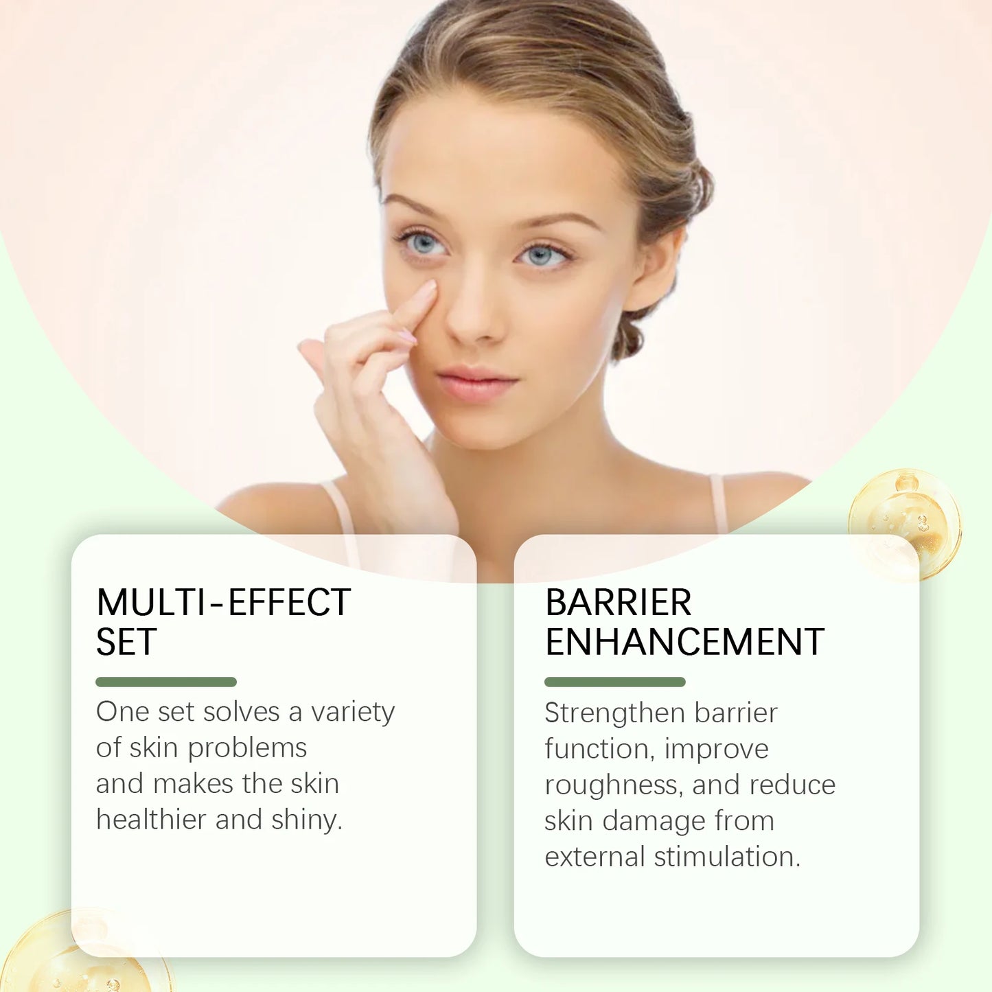 Korean Skincare Set Shrink Pores Fade Fine Lines Face Serum Remove Dark Circles Firming Eye Cream Facial Moisturizing Lotion Set - She Vibess By C2P