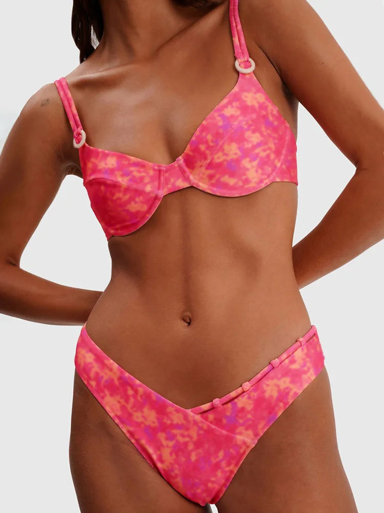 Printed Bikini Sets Sexy Two Piece Suit Low Waist Swimwear 2025 Swimsuits Women's Bikini Summer Bathsuit High Cut Swimsuits - She Vibess By C2P