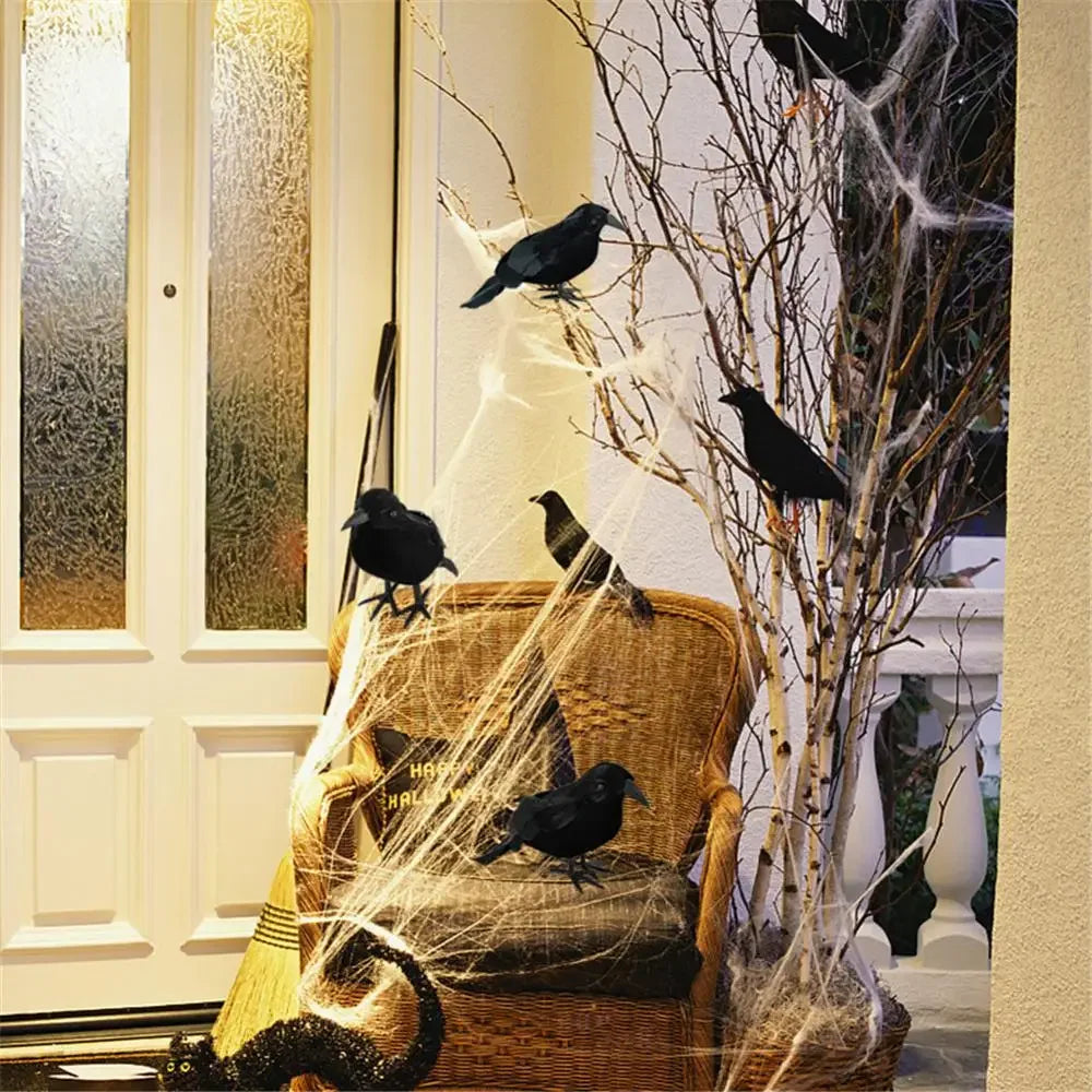 Halloween Decoracion Simulation Black Crow Raven Bird Repellent Pest Control Pigeon Repellent Garden Decoration Outdoor - She Vibess By C2P
