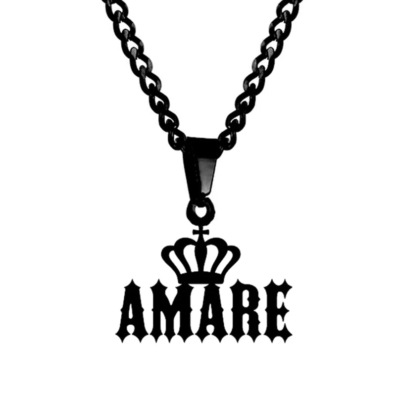 Goxijite Customized Name Pendant For Men Women Stainless Steel Personalized Big Crown Letter Necklace Thick Chain Jewelry Gift - She Vibess By C2P