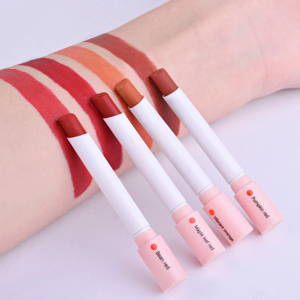 4 pcs/set Cigarette Lipstick Set Long Lasting Lip Glaze Matte Lip Gloss Waterproof Lip Stick Tube Nude Lip Tint Makeup Cosmetics - She Vibess By C2P