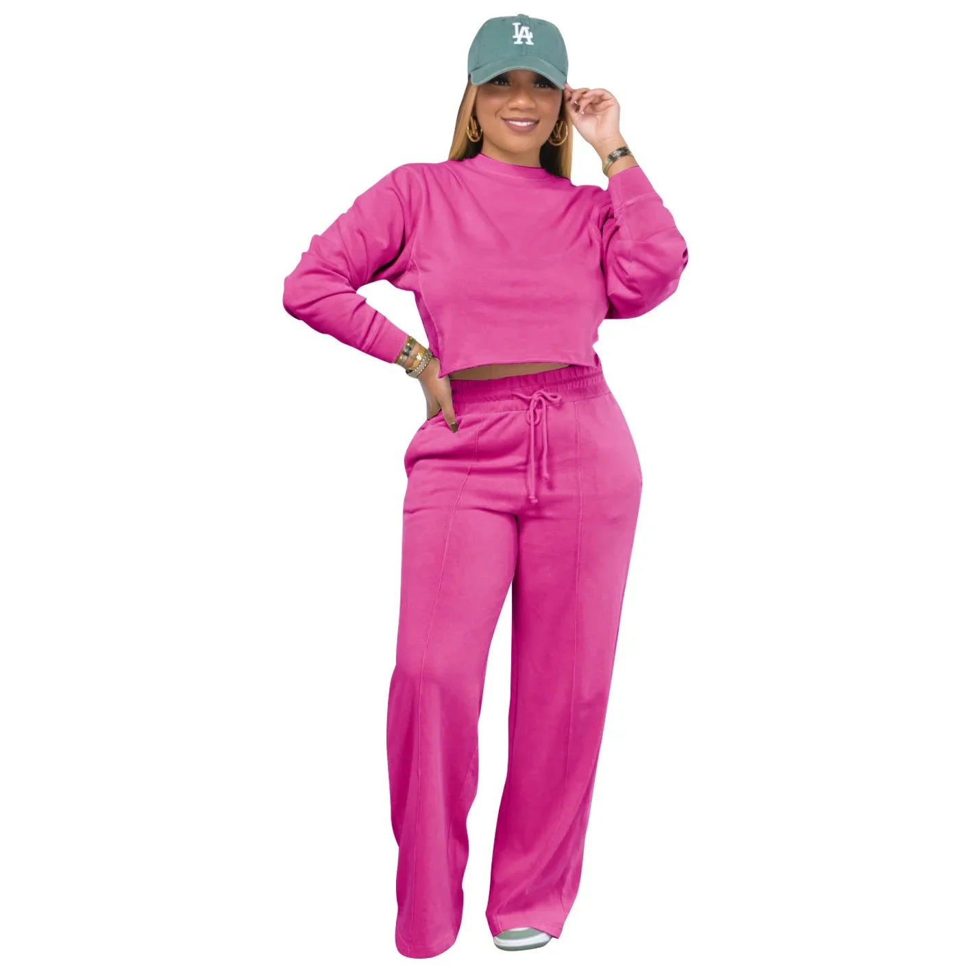 Women Clothing Sets Pullover Top+Pants 2Pcs Suits Winter Thicken Warm Outfits Solid Color Female Casual Tracksuit - She Vibess By C2P