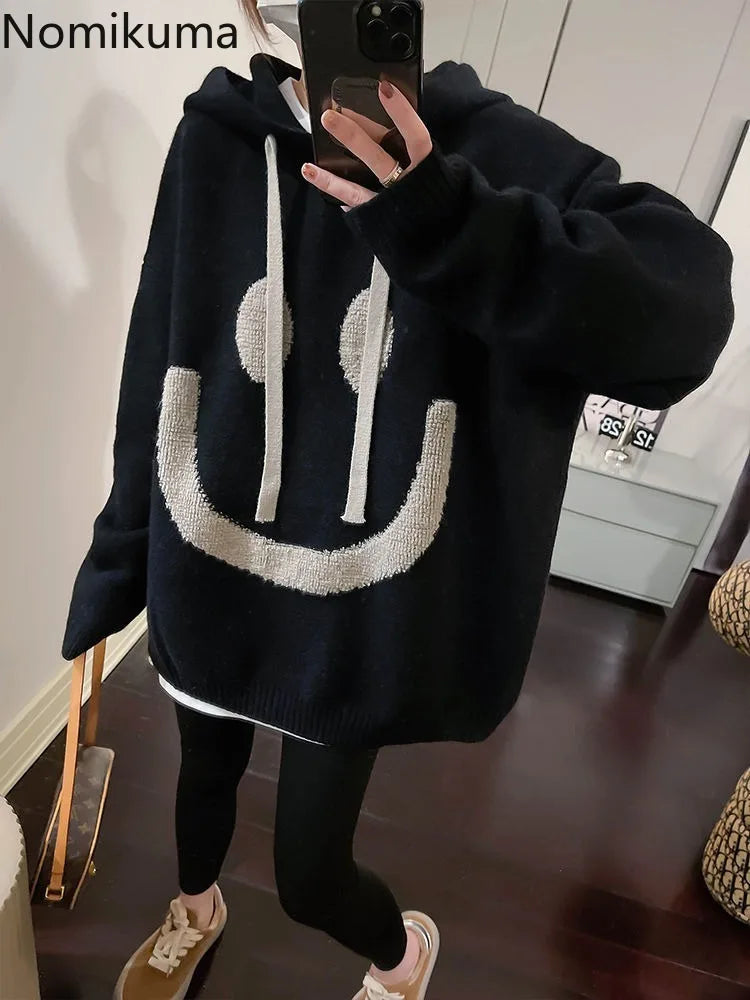 Thicked Oversized Pullovers for Women 2025 Fall Winter Clothing Hooded Casual Jumper Fashion Knitting Sweater Tops Sueter Mujer - She Vibess By C2P