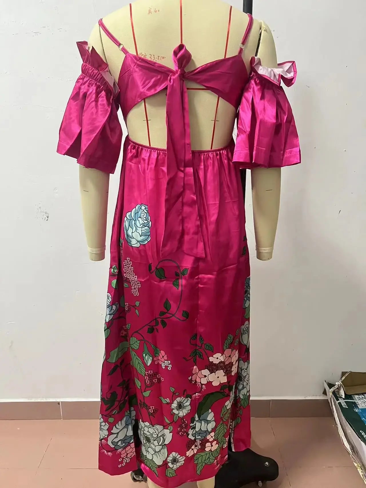 SoleVibe™ 2024 One-Shoulder Vintage Print Dress – Sexy Halter, Hidden Pockets, and Elegant Summer Party Vibes - She Vibess By C2P