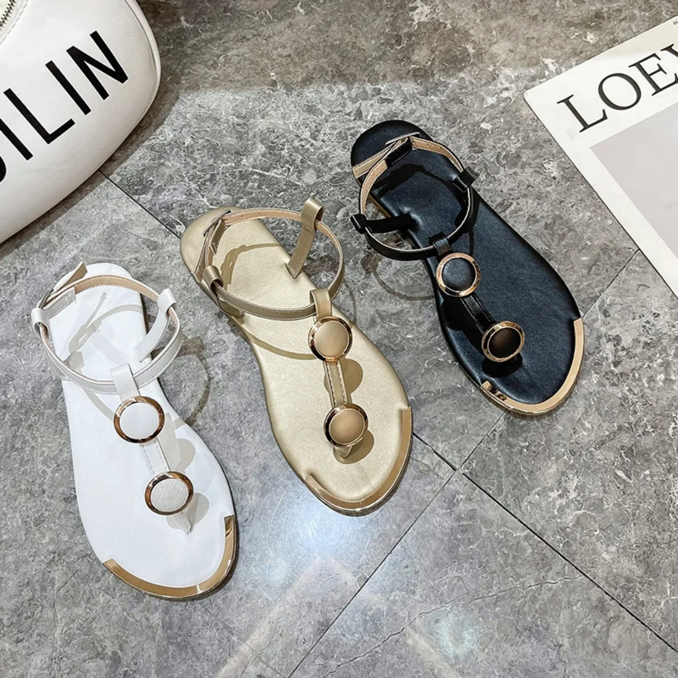 Women Sandals 2024 New Summer Casual Flat Sandals Flip Flops Luxury Designer Fashion Shoes Women Open Toe Daily Sandals Women - She Vibess By C2P