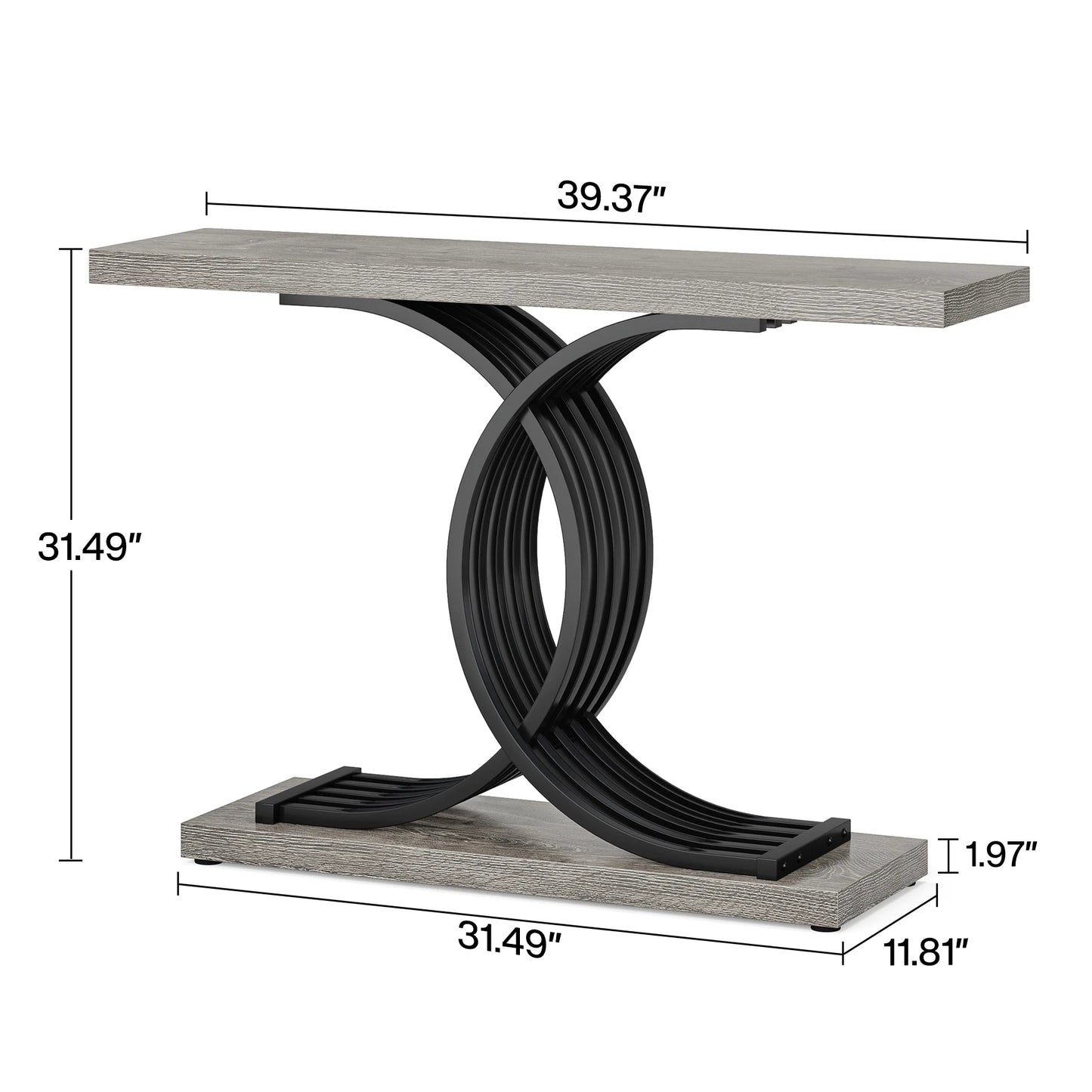 Tribesigns Gold Entryway Table, Modern 39-Inch Console Faux Marble Narrow Wood Sofa with Geometric Metal Legs - She Vibess By C2P