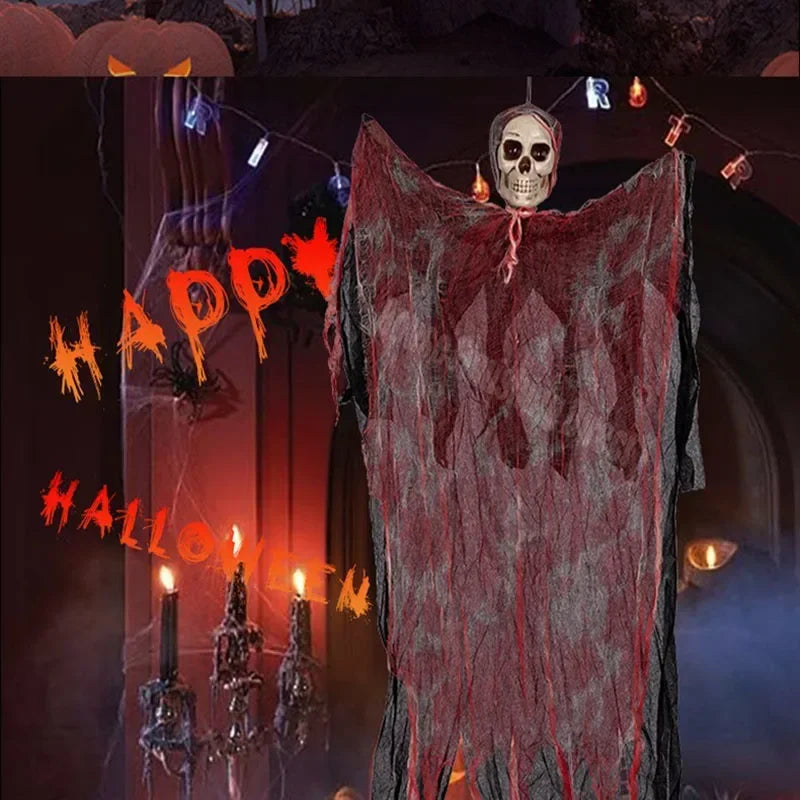 Scary Halloween Hanging Ghost Skull Halloween Party Decoration Hanging Grim Reaper Garden Bar Haunted House Skeleton Prop - She Vibess By C2P