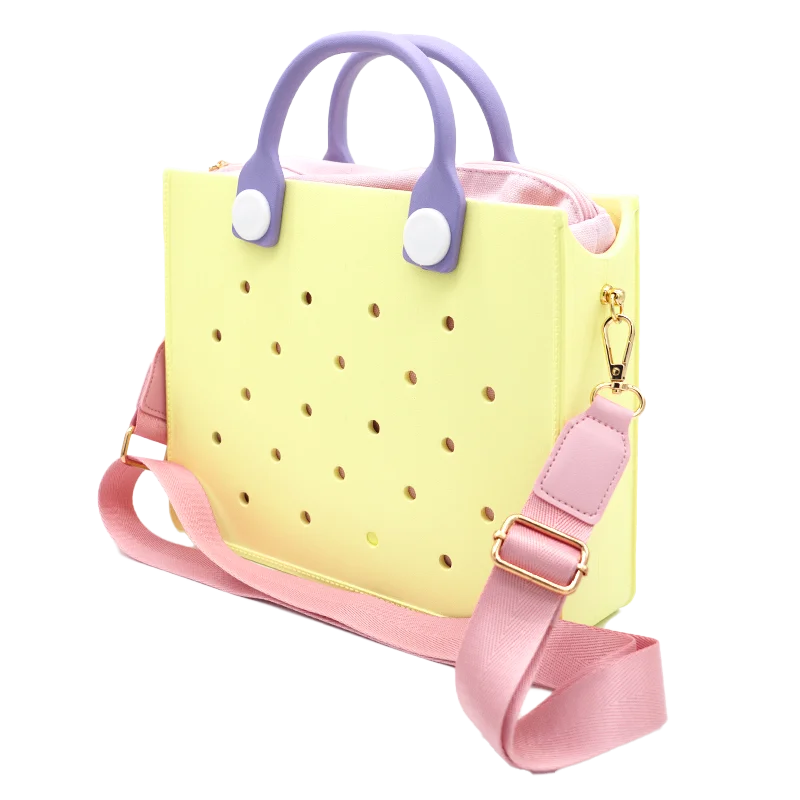 EVA Large Leather Shoulder Bag Handbag Tote Bag Storage for Women Casual Waterproof Beach Bag Hole Fit Charm Fashion Storage Bag - She Vibess By C2P