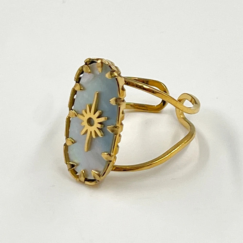 Stainless Steel Rings Open Rings For Women Rings Wide Ring Colorful Geometry Chain Female Rings Jewelry Party Gift Wholesale - She Vibess By C2P