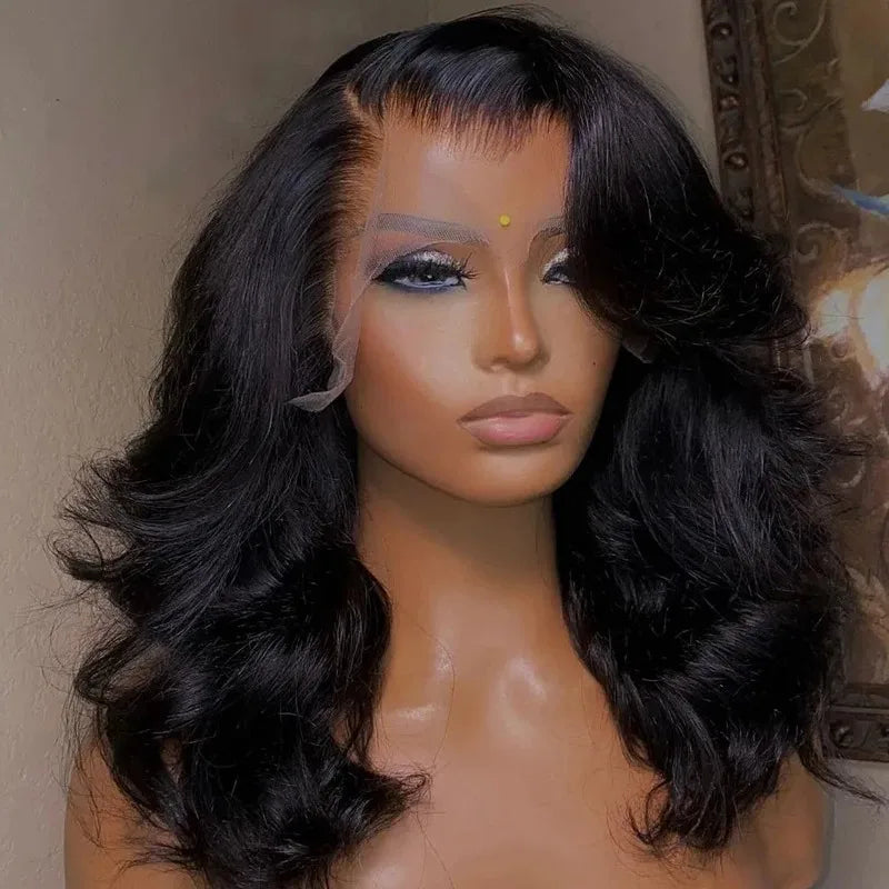 Body Wave Bob Wig 13x6 Transparent Lace Frontal Wig Brazilian Human Hair Wigs Virgin Remy Hair13x4 Lace Closure Wig 180% Density - She Vibess By C2P